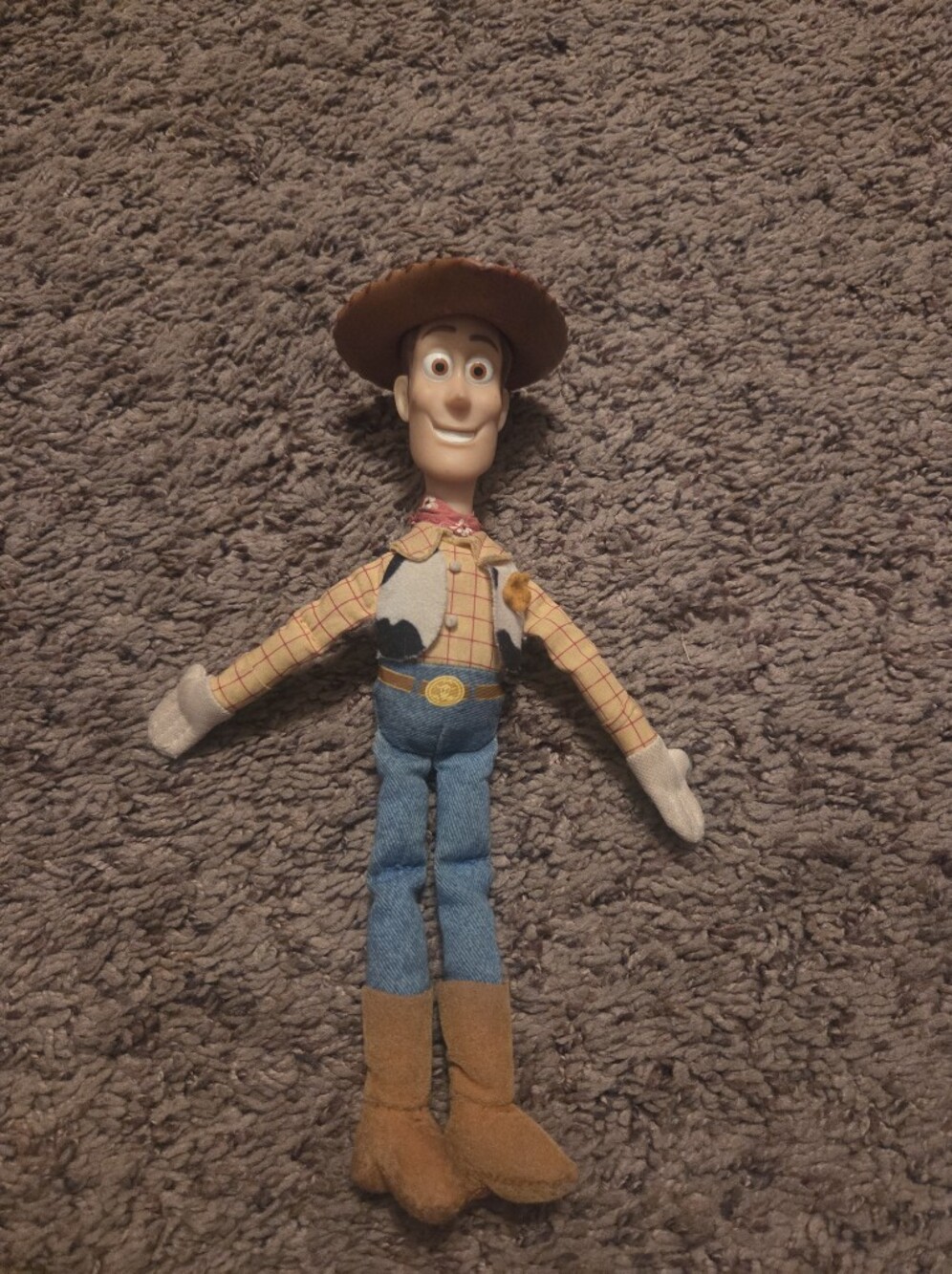 Vtg Toy Story 2 Soft And Huggable Woody Doll Movie Accurate Vinyl Head Soft Body